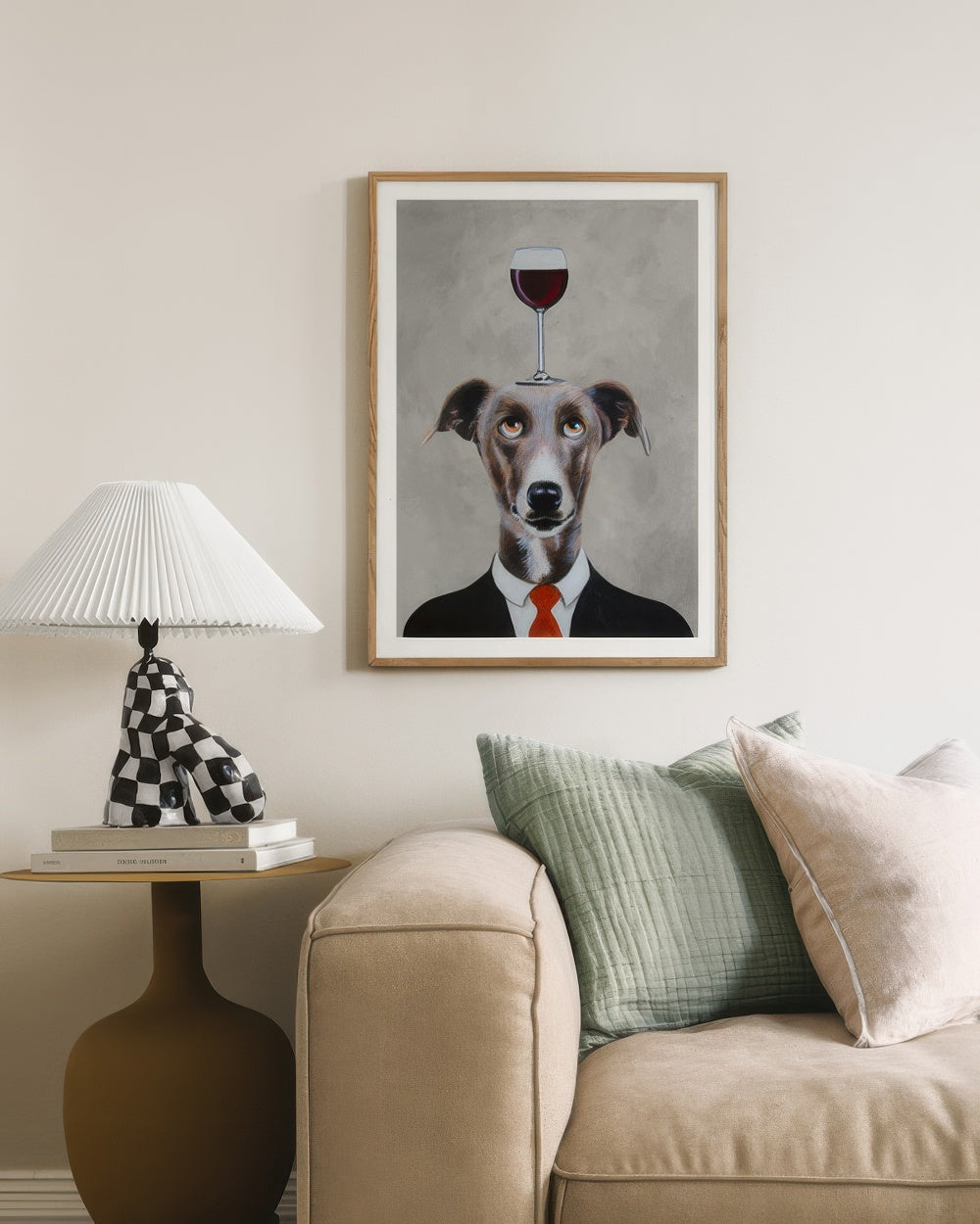 Coco De Paris - Greyhound with Wine Glass Print