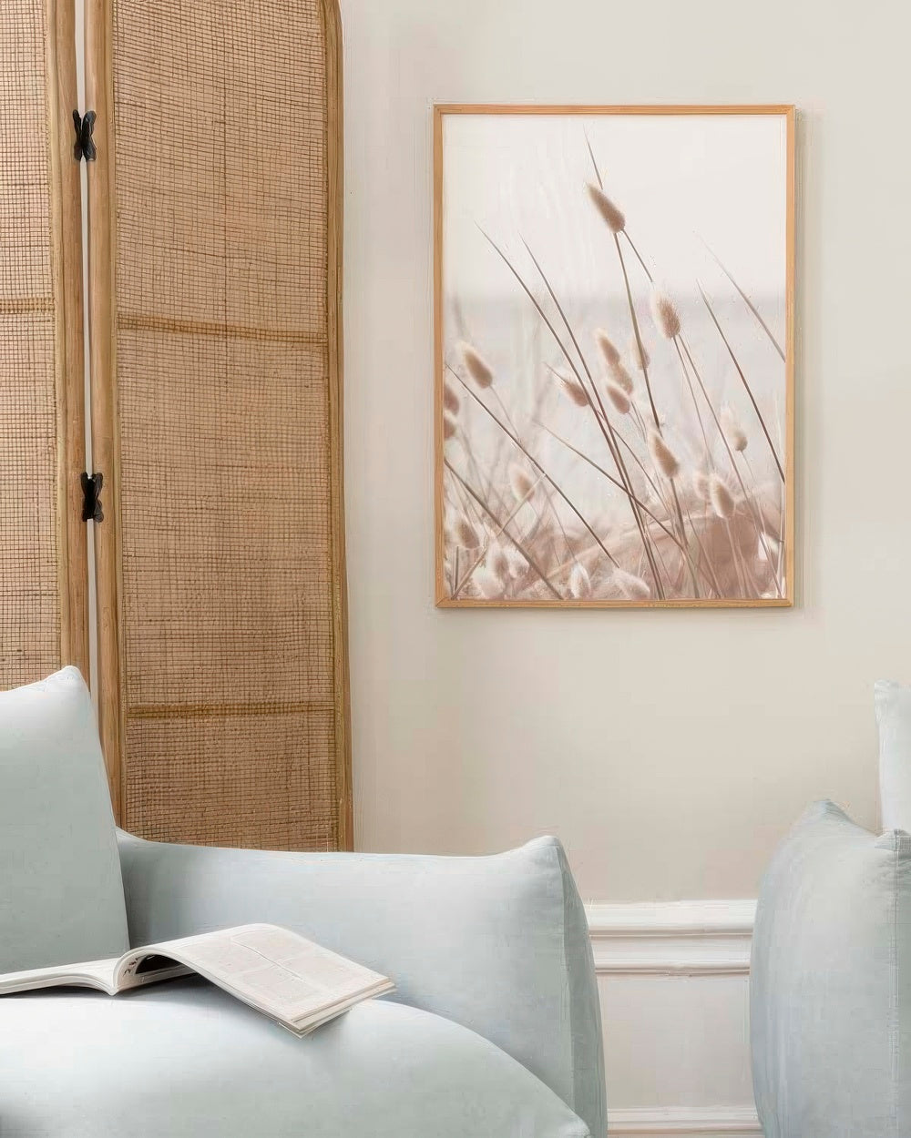 Beige Grass by the Sea Print
