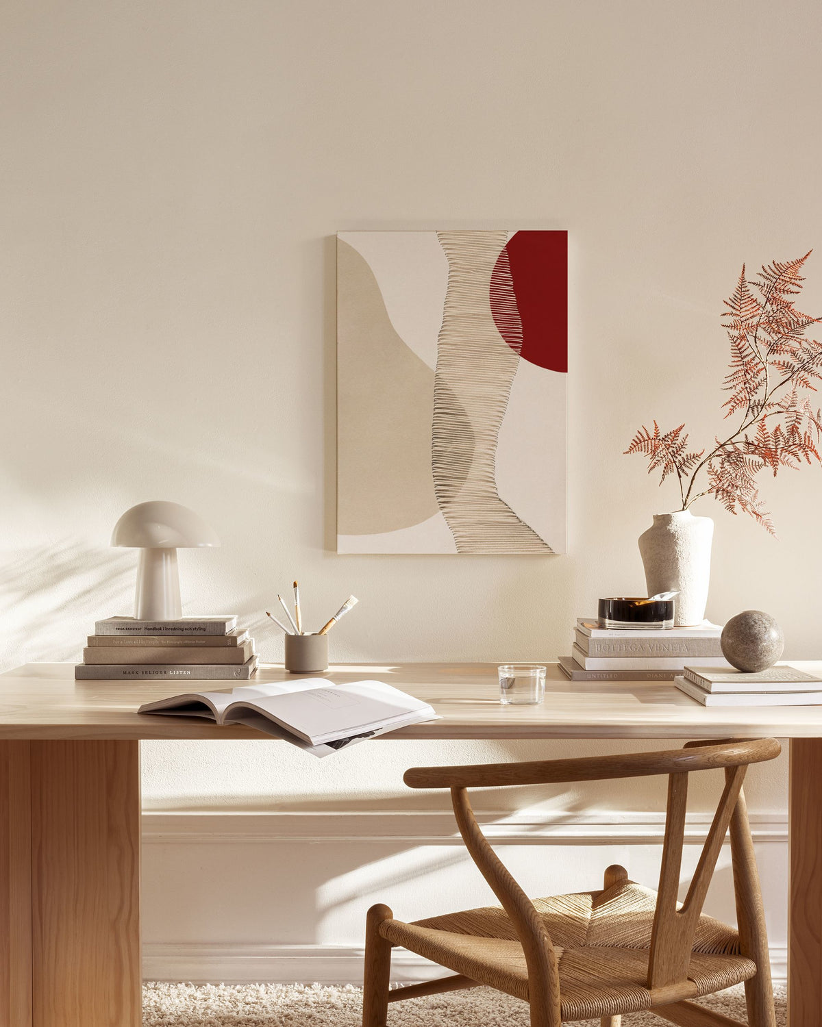 Red and Beige Canvas print