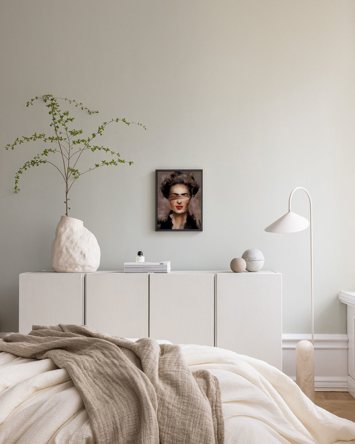 Kahlo in Beige Canvas print