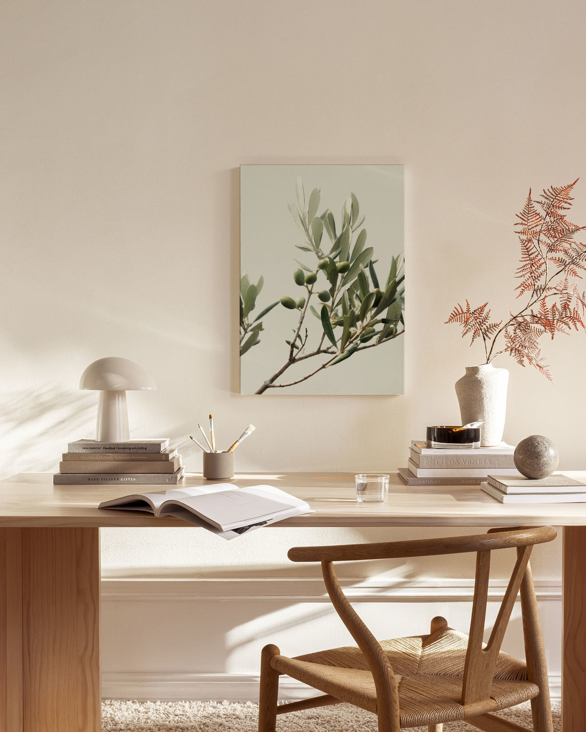 Sunny Olive Branch Canvas print