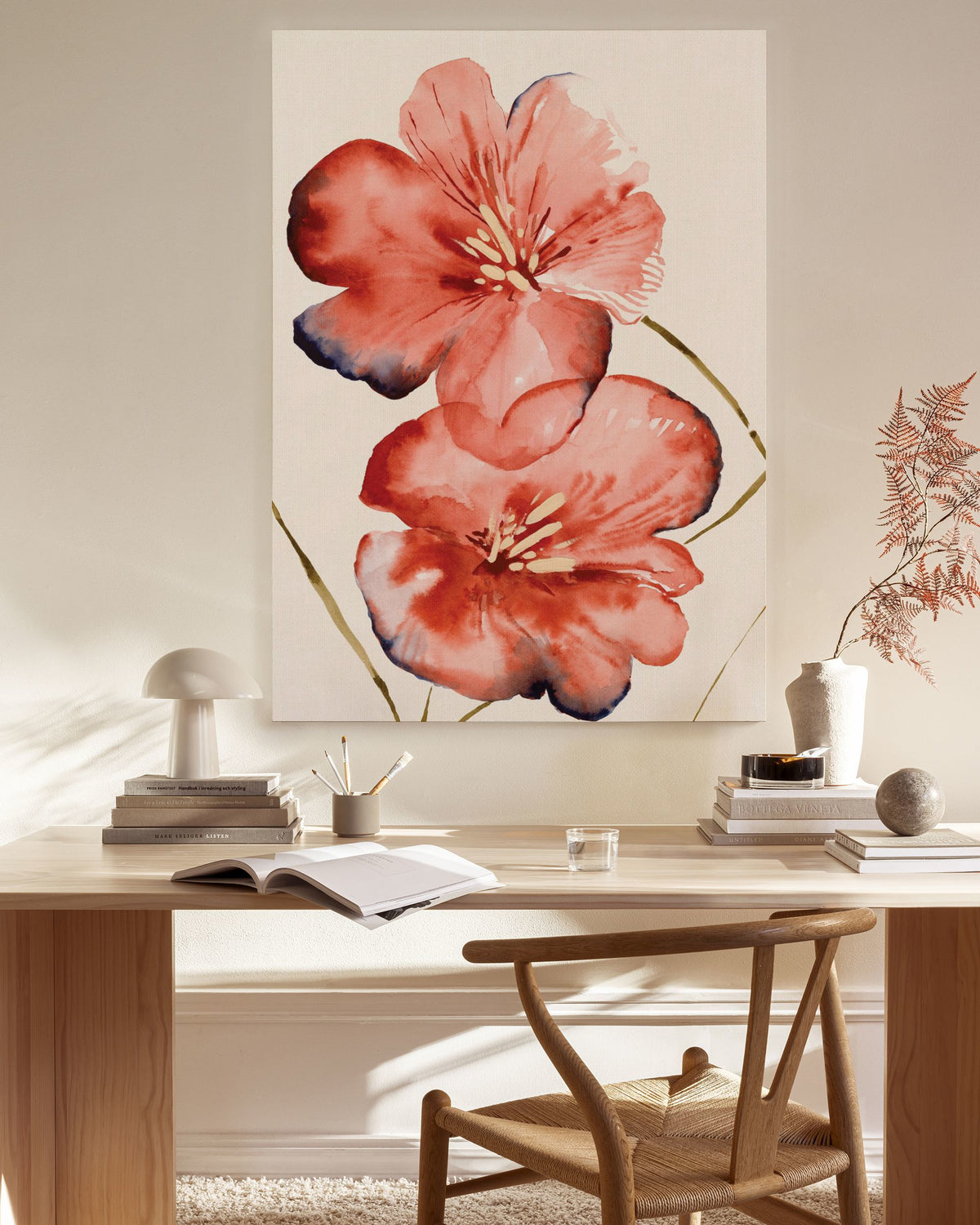 Soft Red Flowers Canvas print