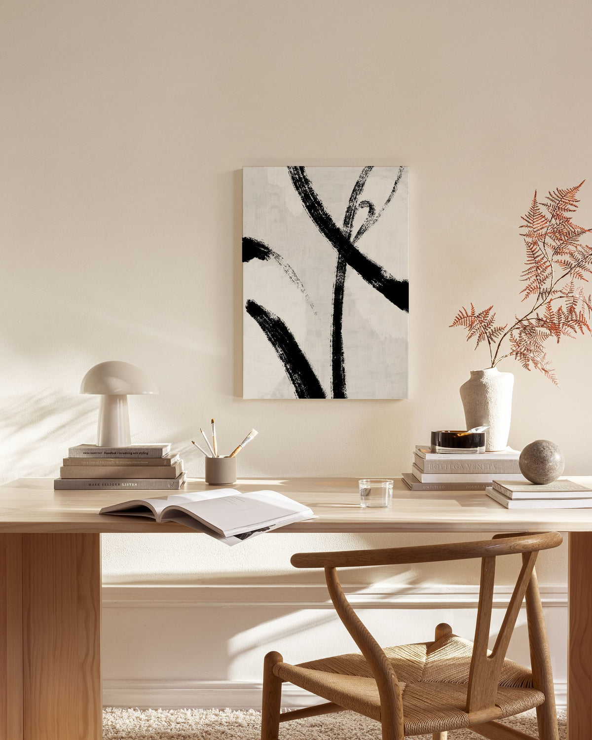 Black Brush Strokes No1 Canvas print