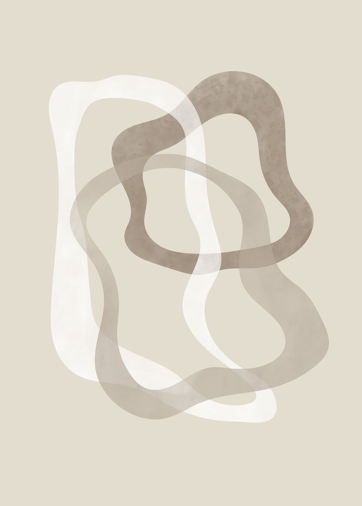 Abstract Brown Shapes No2 Print