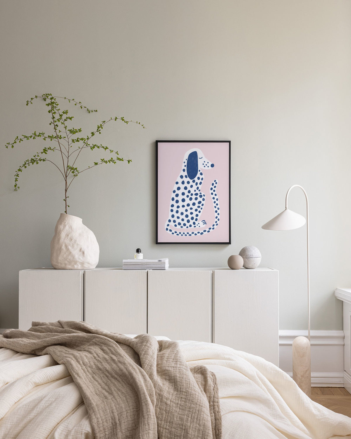 Pink and Blue Dalmatian Canvas print