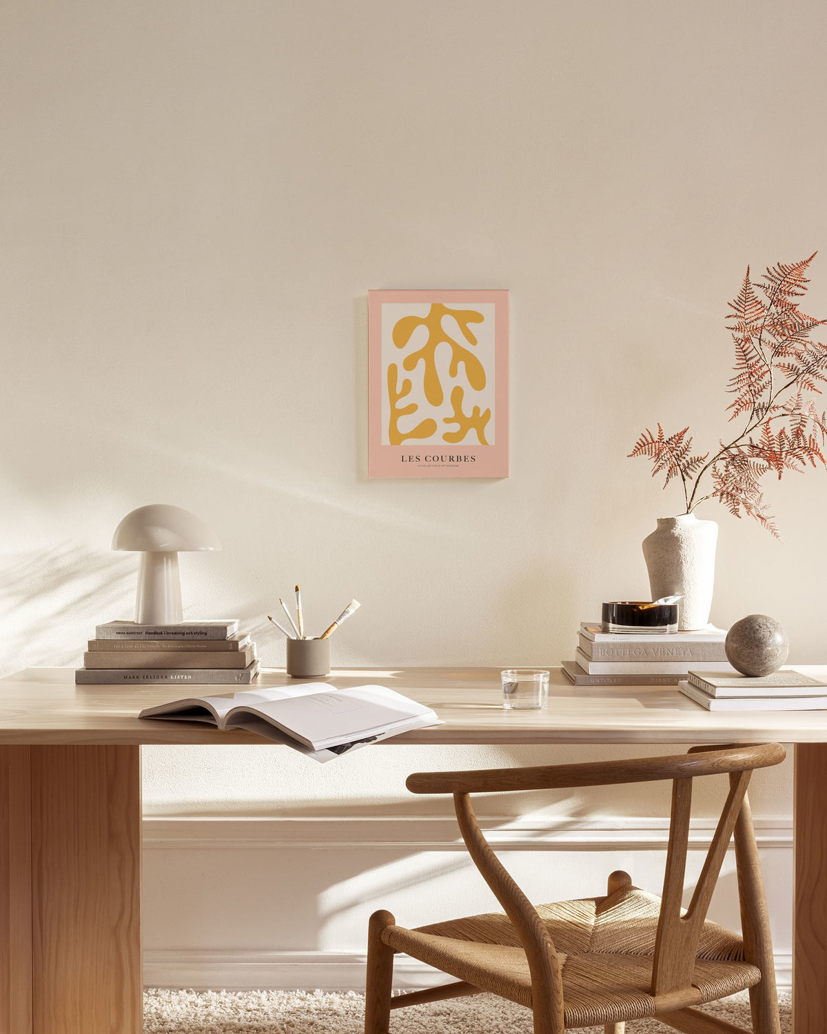 Les Courbes Jaune Canvas print