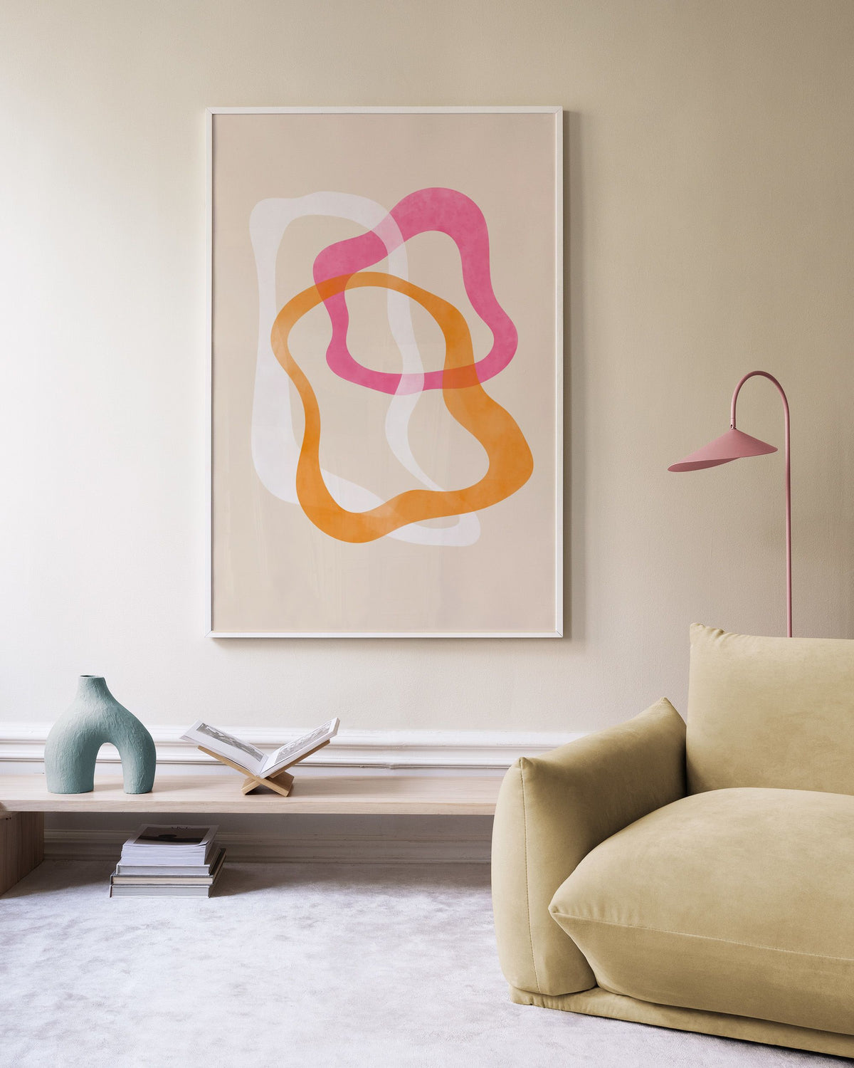 Abstract Pink Shapes No2 Print