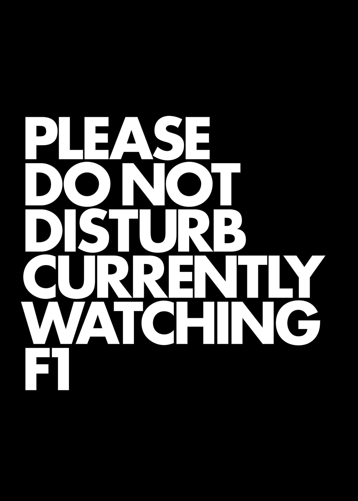 Currently Watching F1 Print