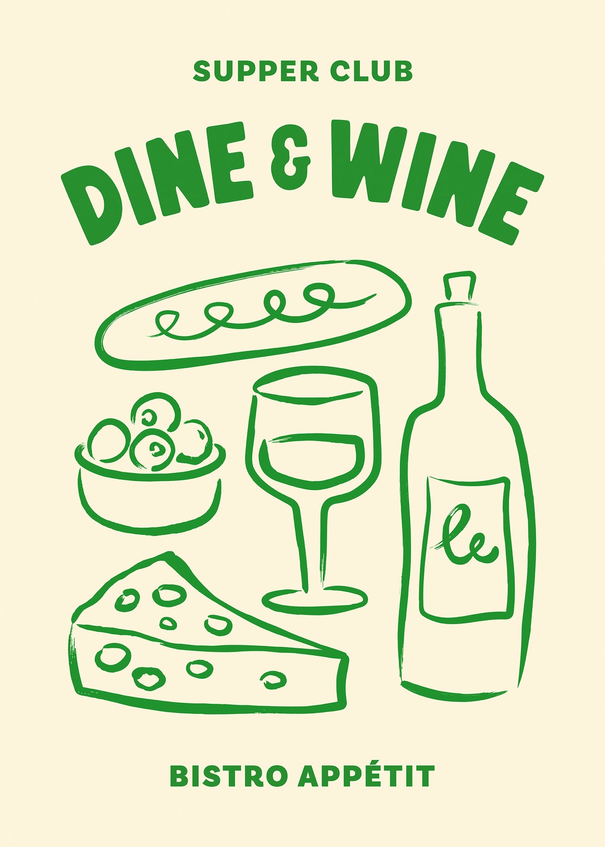 Dine and Wine Print