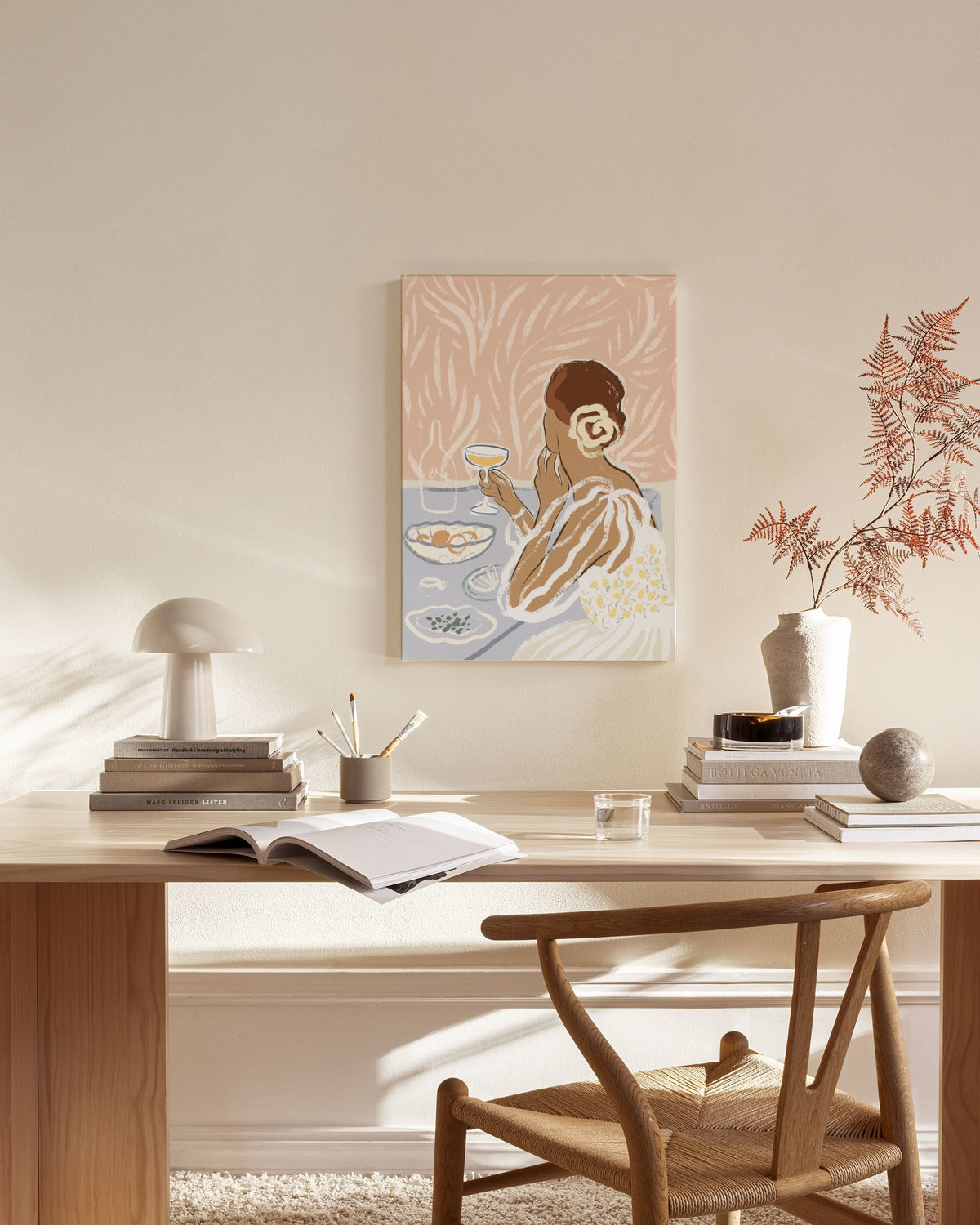Having a Drink Canvas print