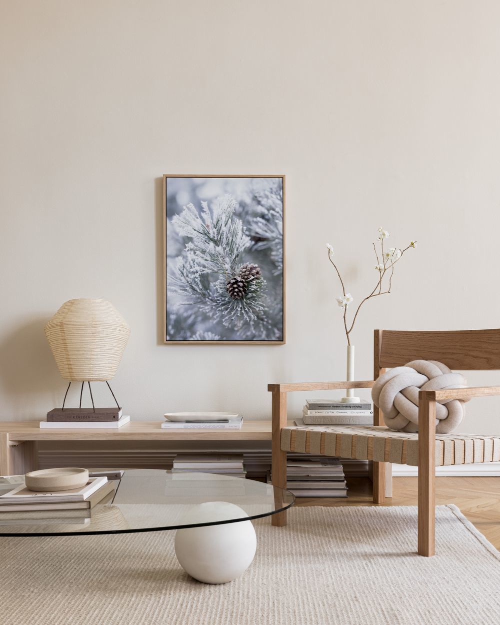 Frosty Pine Cones Canvas print