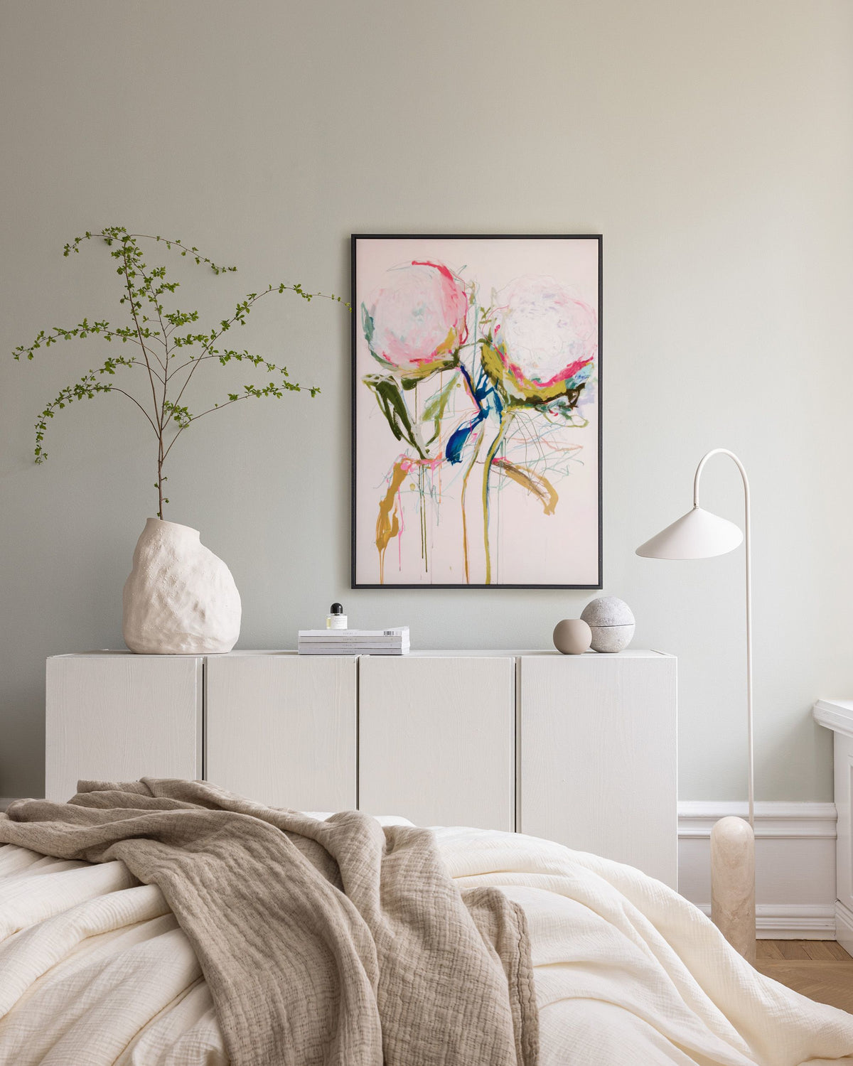 Leigh Viner - Artsy Peonies No1 Canvas print