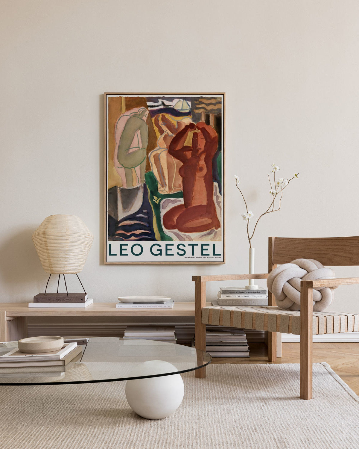 Leo Gestel - Two Bathing Women and a Bridge Figure Canvas print