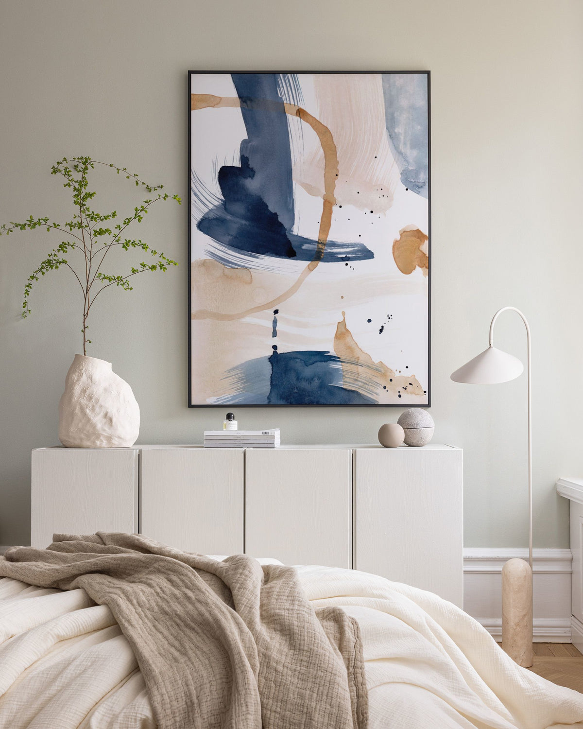 Abstract Blue Brushes No1 Canvas print