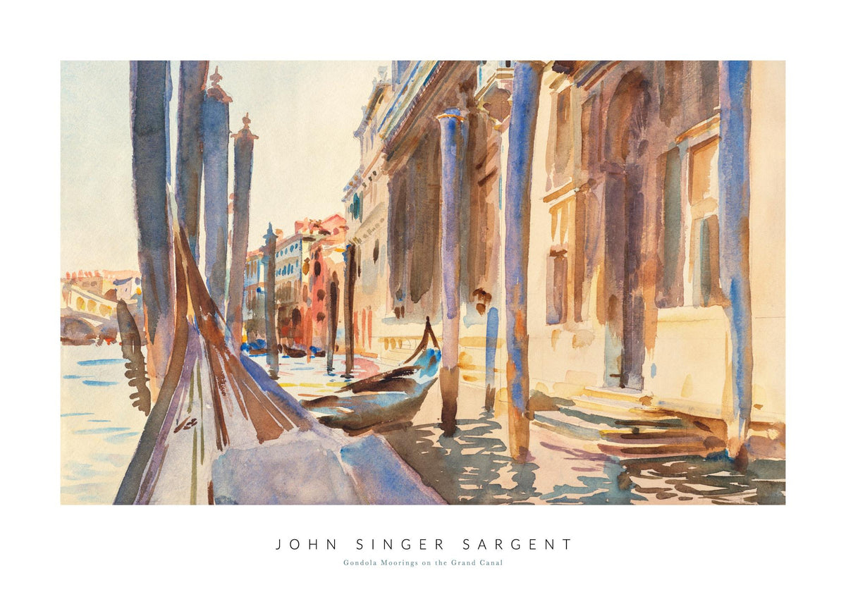 John Singer Sargent - Gondola Moorings on the Grand Canal Print