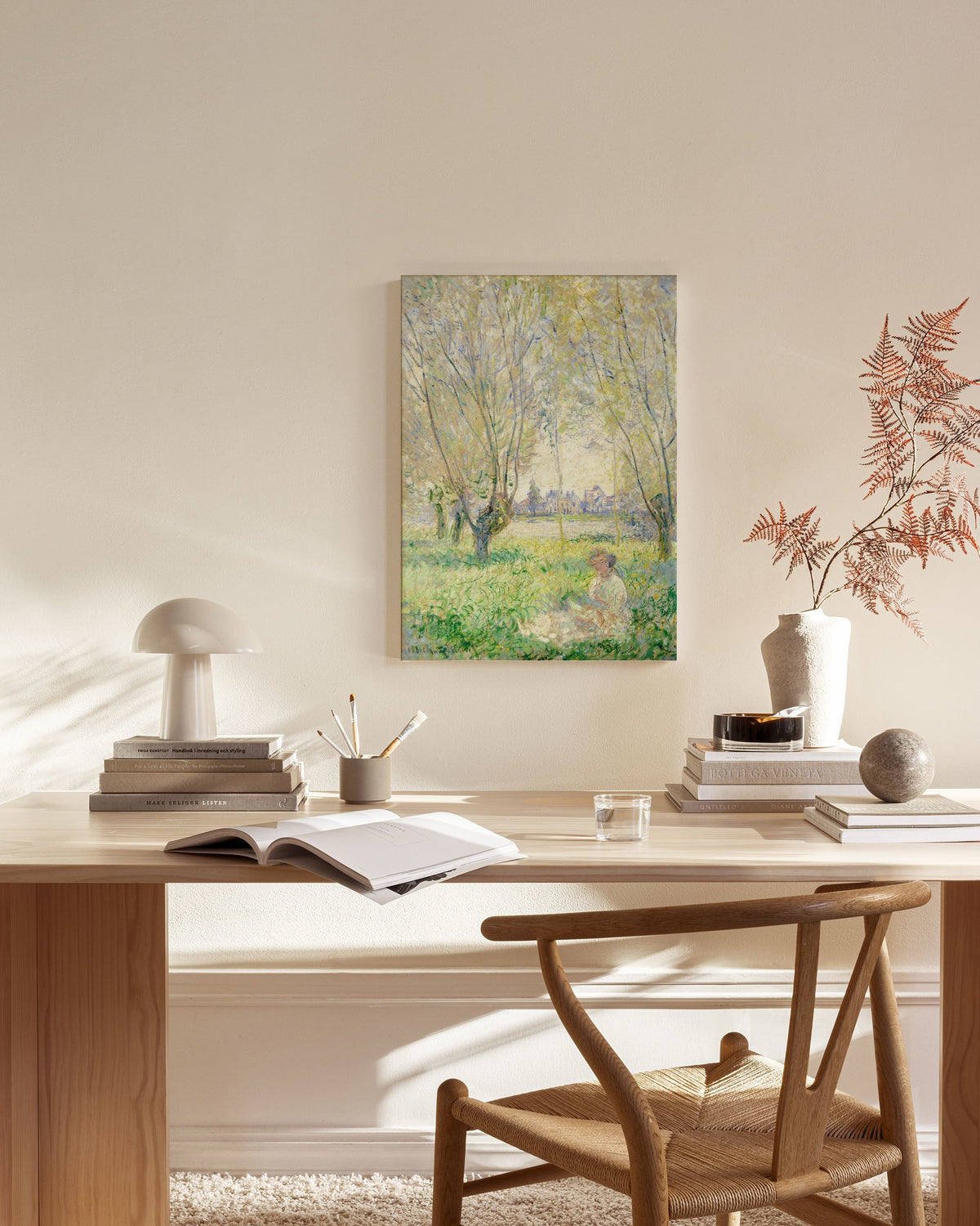 Monet - Woman Seated under the Willows Canvas print