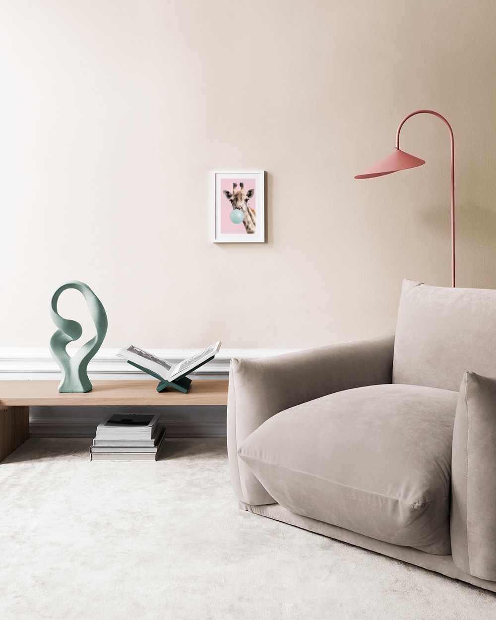 Bubblegum Giraffe Print