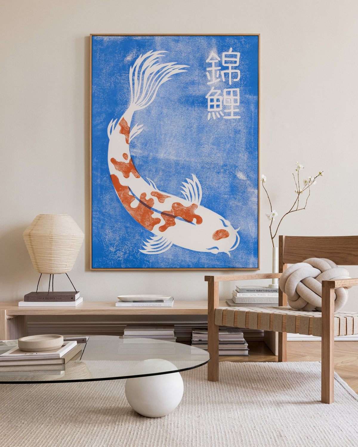 Linocut Koi Canvas print