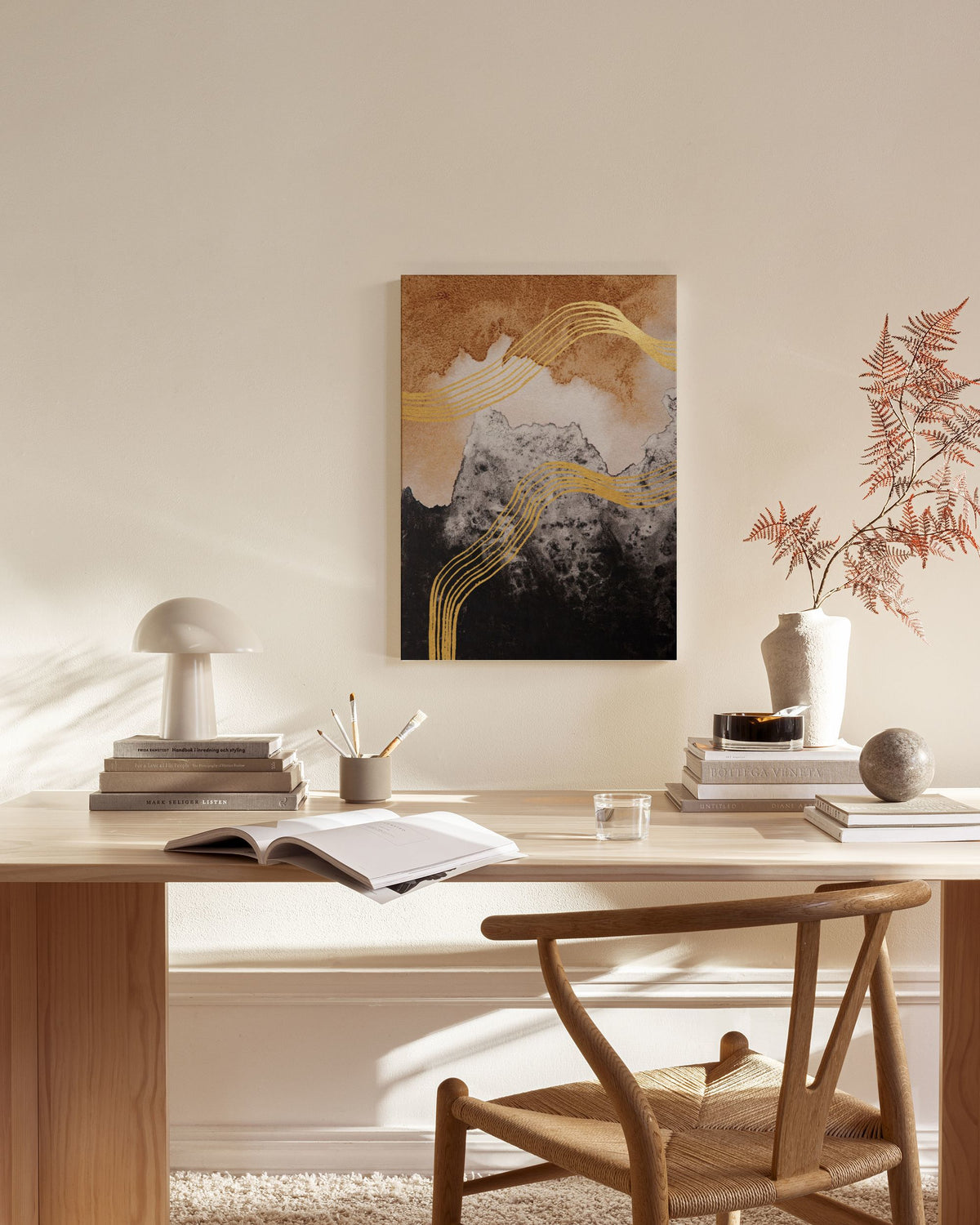 Abstract Watercolor Mountain Canvas print
