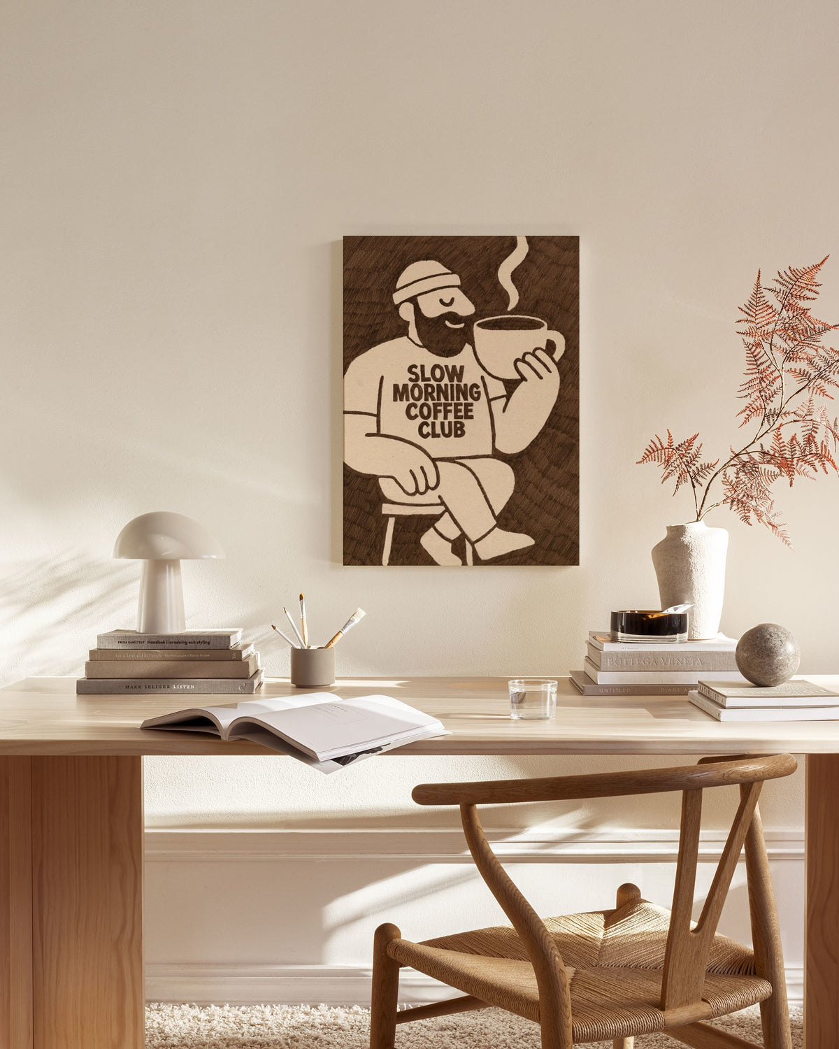 Slow Morning Coffee Club Canvas print