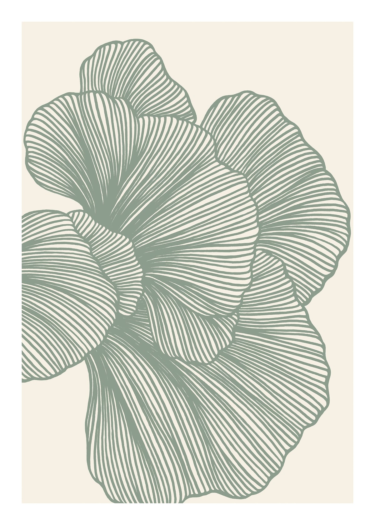 Abstract Green Lines No2 Print