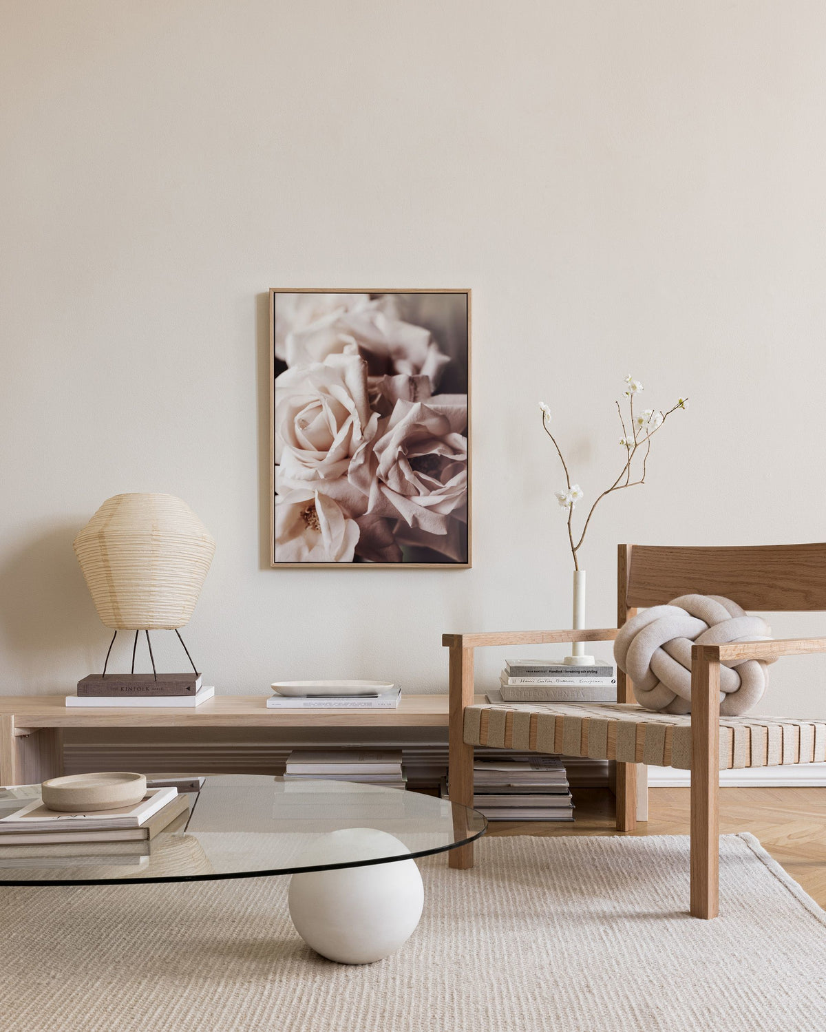 Dusty Pink Roses No1 Canvas print