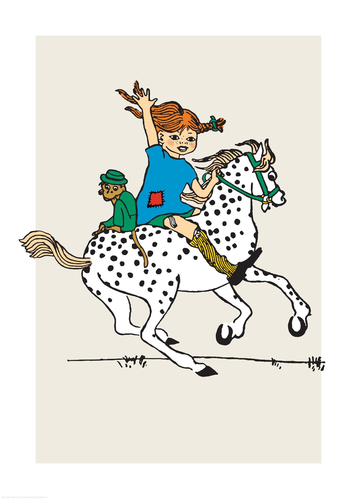 Pippi Longstocking Riding Print