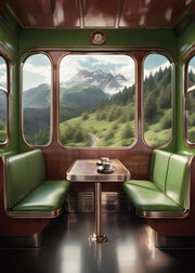 Retro Train View Print