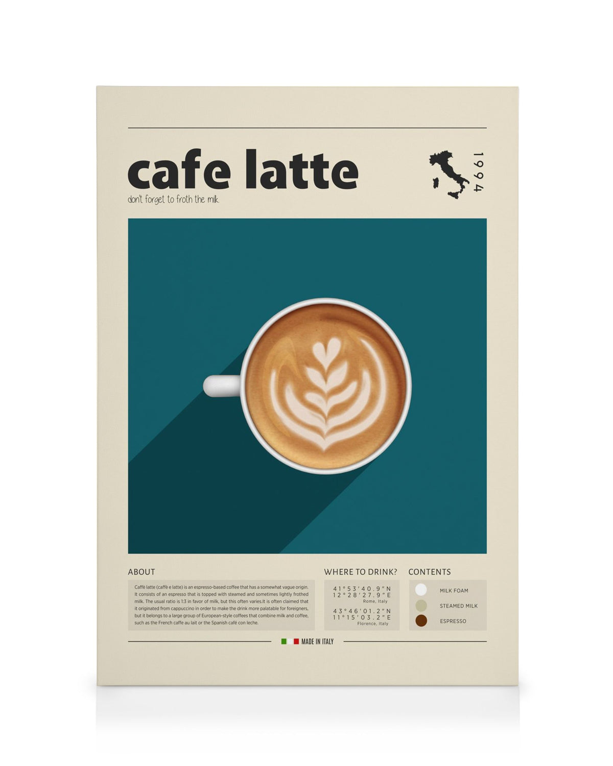 Cup of Cafe Latte Canvas print