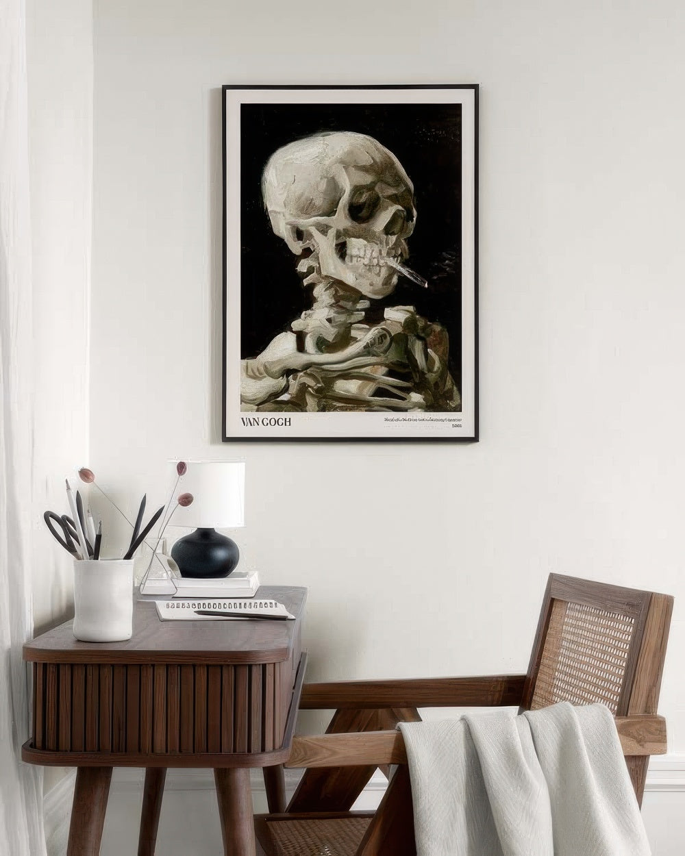 Van Gogh - Head of a Skeleton With a Burning Cigarette Print