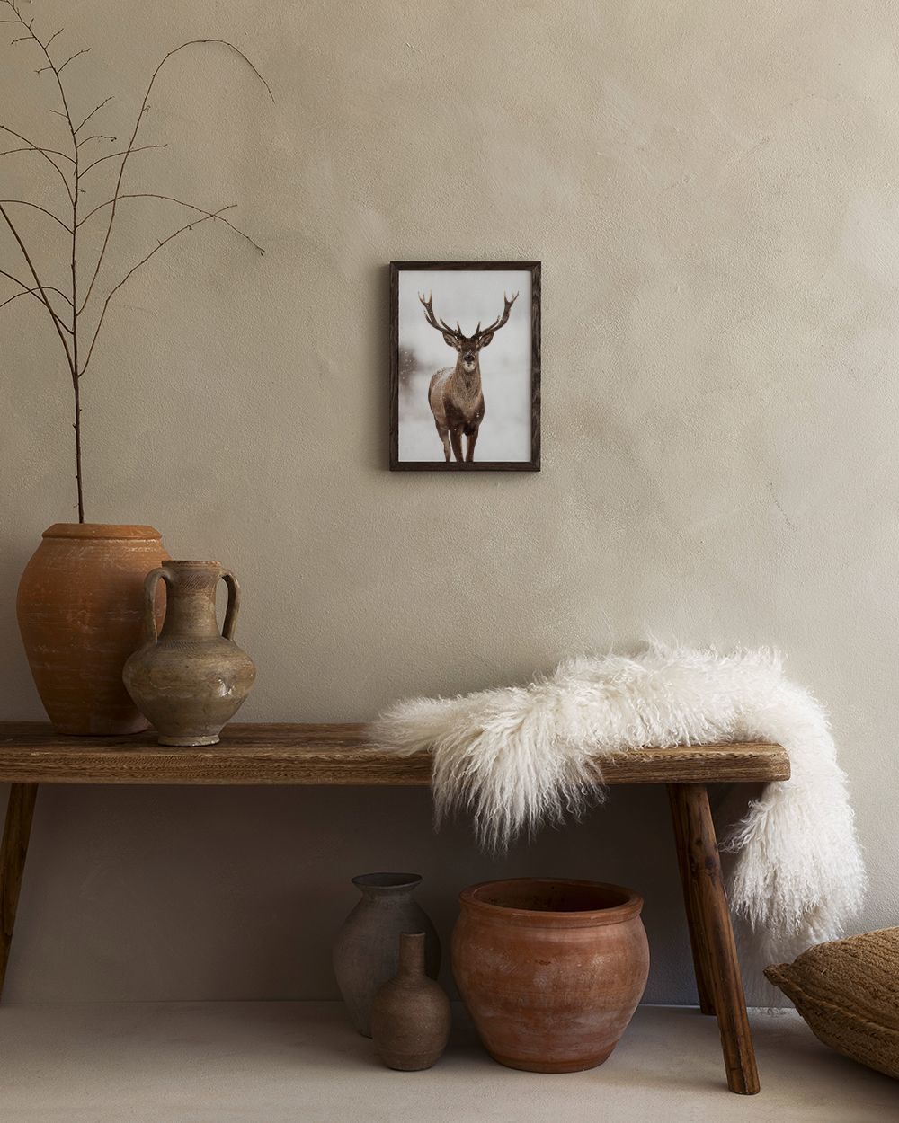 Deer Winter Landscape Print