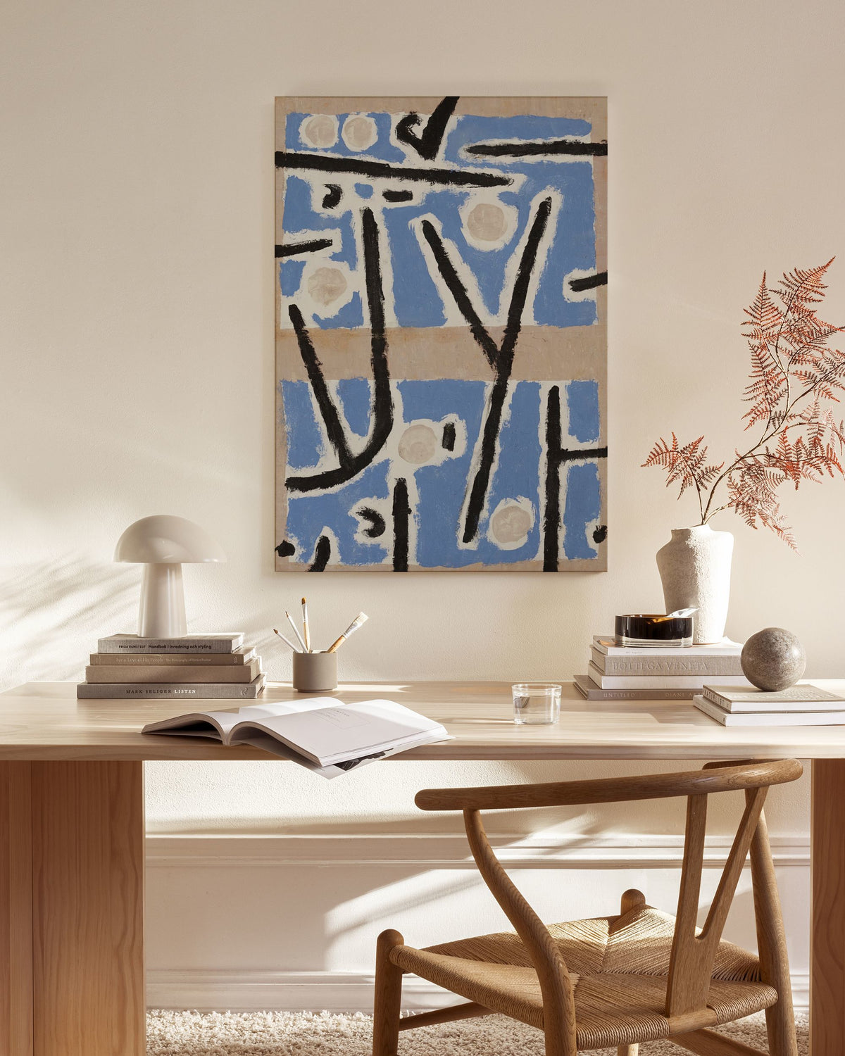 Paul Klee - Untitled Blue and Black Abstract Canvas print