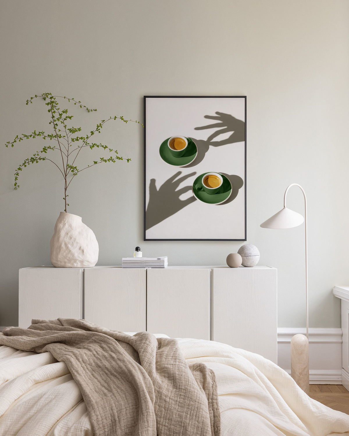 Green Coffee Cups Canvas print