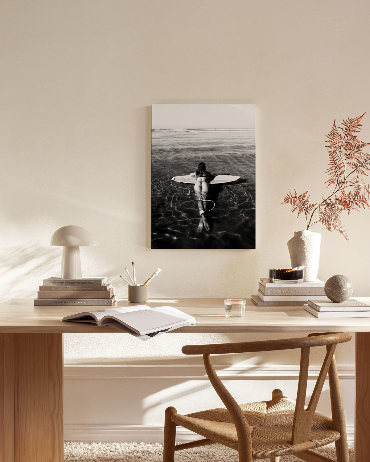 Floating on Surfboard Canvas print