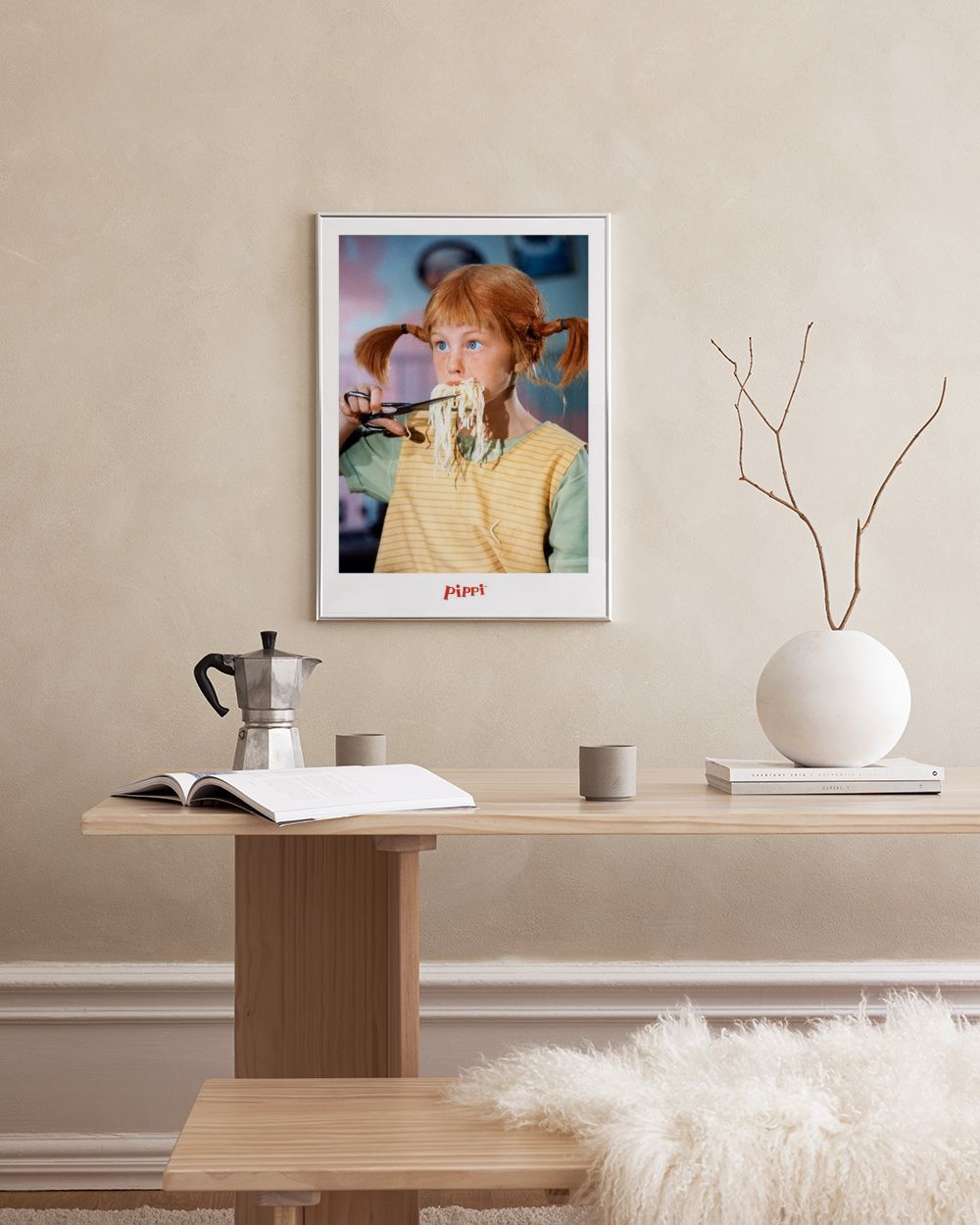 Pippi Longstocking Eats Spaghetti Print