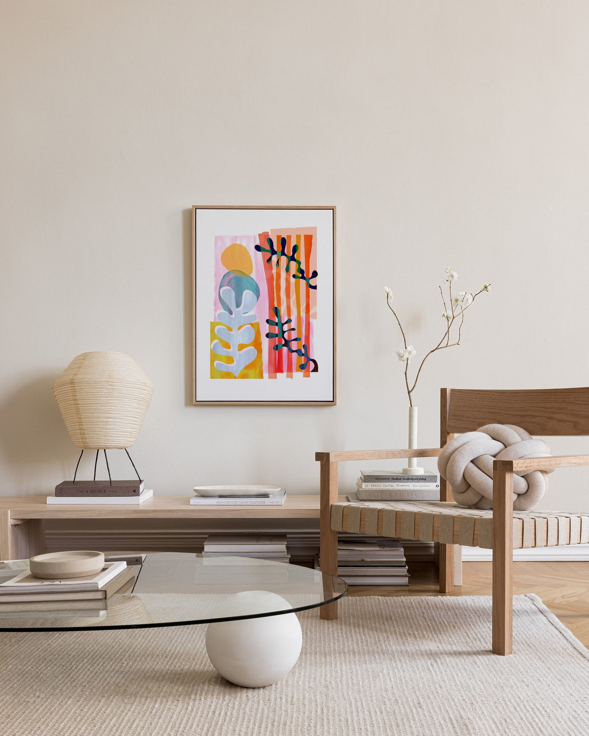 Colourful Abstract Seaweed Leaf Canvas print