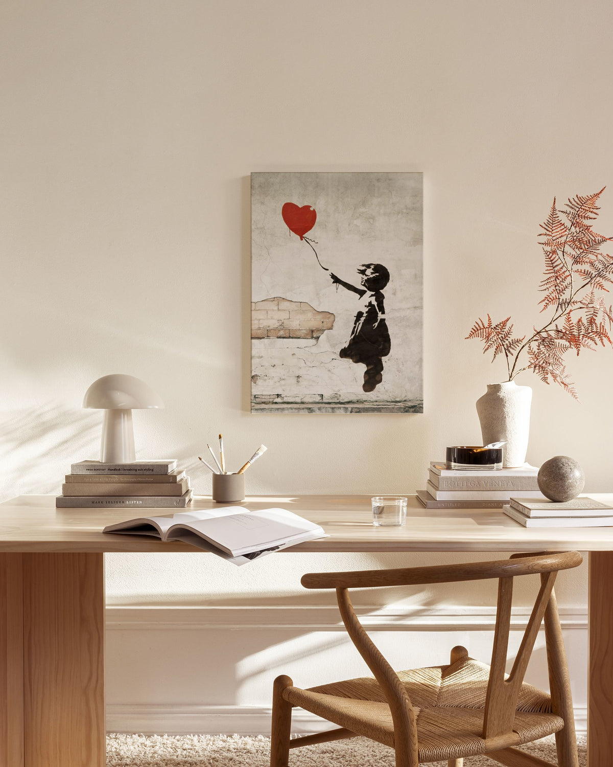Girl With Love Balloon, Canvas print