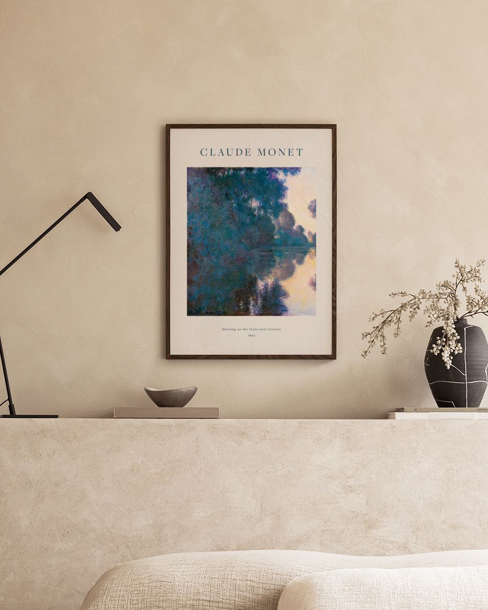 Monet - Morning on the Seine near Giverny Print