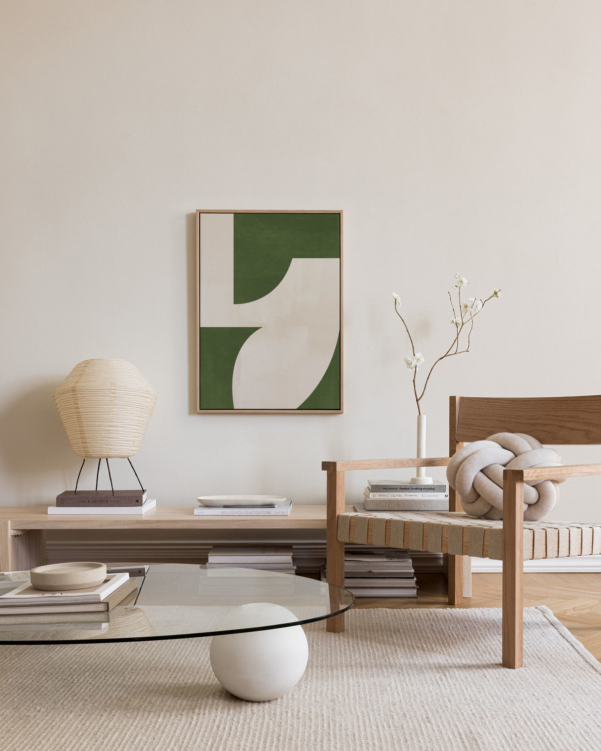 Green Graphic Forms No1 Canvas print