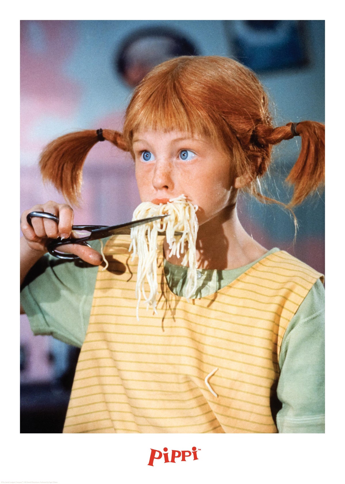 Pippi Longstocking Eats Spaghetti Print