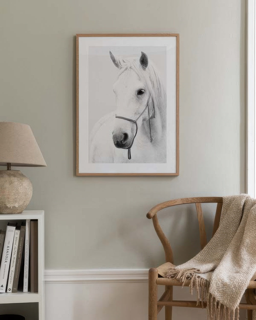 White horse portrait Print