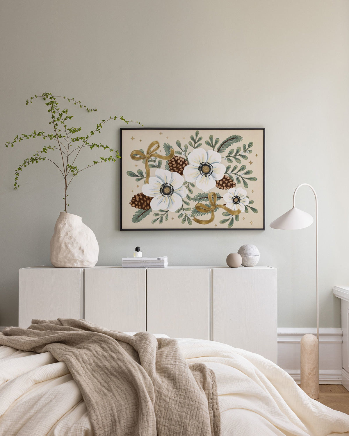 Ribboned Winter Blooms Canvas print