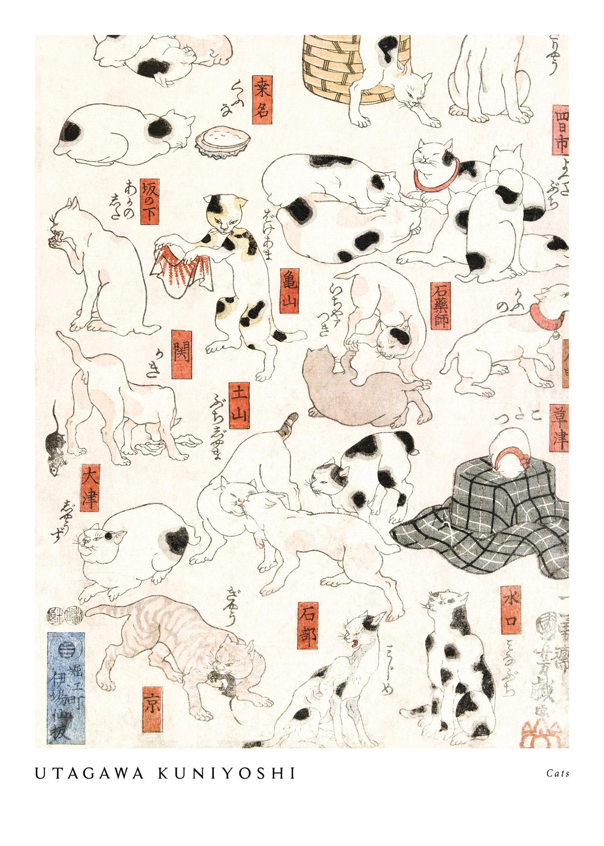 Utagawa Kuniyoshi - Cats Print