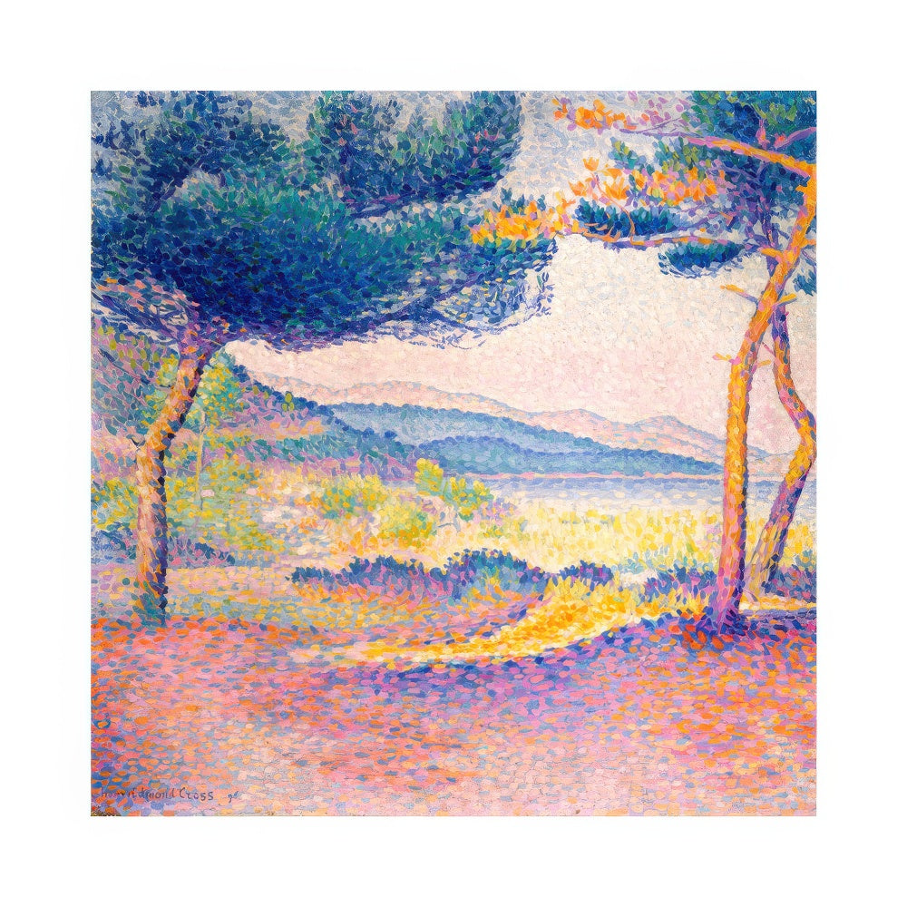 Henri-Edmond Cross - Pines Along the Shore Square Print