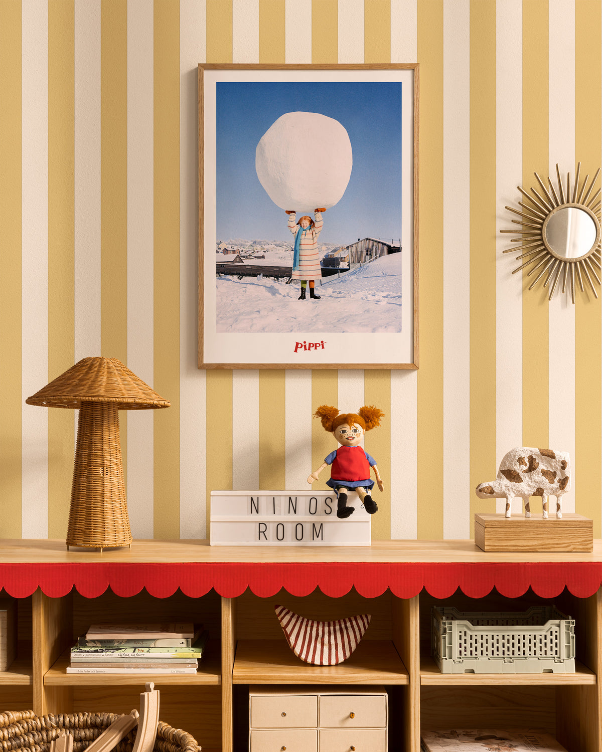 Pippi Longstocking and Snowball Print
