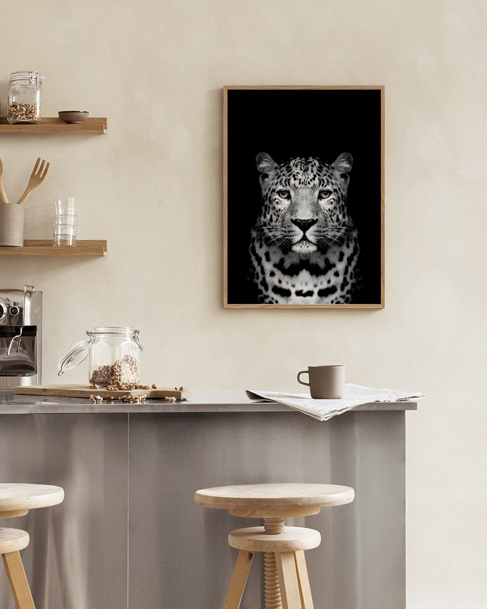 Leopard B&W Print