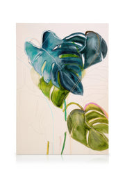 Leigh Viner - Blue Monstera Canvas print