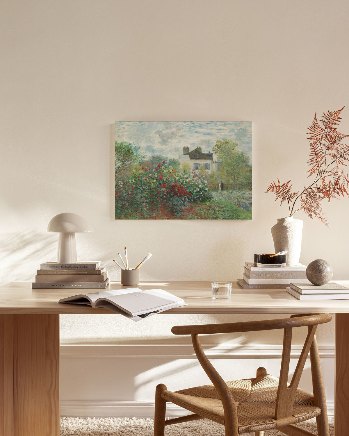 Monet - A Corner of the Garden with Dahlias Canvas
