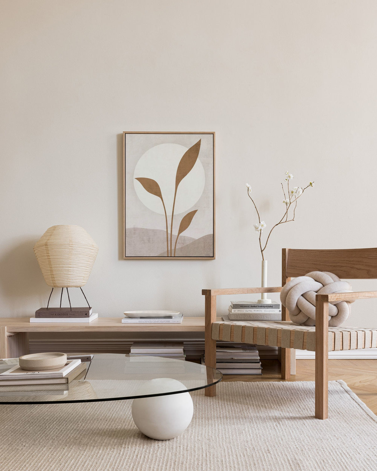 Beige Solar Canvas print