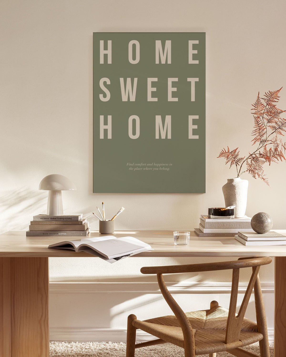 Home Sweet Home in Green Canvas print